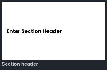Section Header Layout