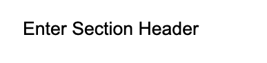 Section Header Via Google Docs™