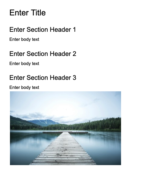 Title Subsections and Image Via Google Docs™