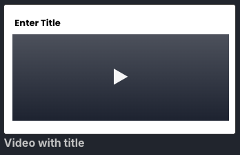 Video with Title Layout